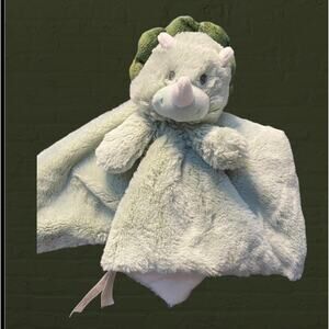 13" K Luxe Baby Dinosaur Lovey Security Blanket Rattle Kellytoy Green Plush Gift